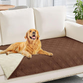 Manta hyha impermeable para perros sobre sofá, doble color reversible