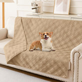 Manta impermeable hyha para perros de 52x82 en camel protege sofás ante derrames.
