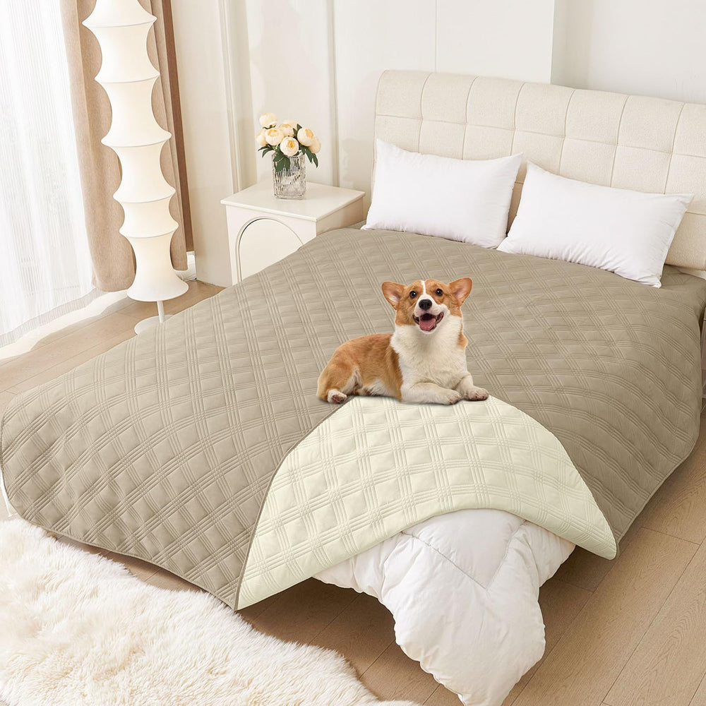Manta hyha impermeable para perros, 82x102 cm en marrón topo protege el sofá.