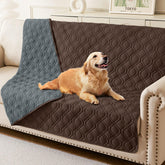 Manta hyha impermeable para perros en chocolate protege el sofá de manchas y humedad.