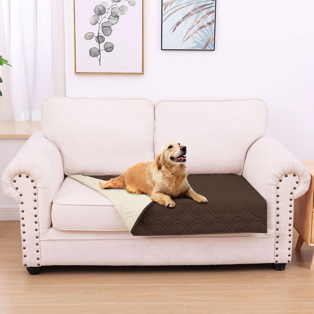 Manta hyha impermeable para perros, doble cara en chocolate y beige protege del barro