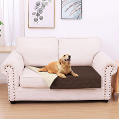 Manta hyha impermeable para perros, doble cara en chocolate y beige protege del barro