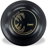 Hyperflite Pup Jawz disco negro en primer plano listo para juego activo.