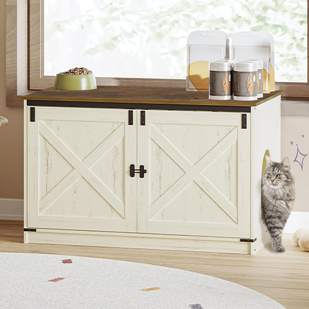 Hzuaneri caja de arena oculta para gatos en mueble elegante