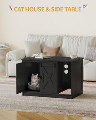 Hzuaneri caja para arena de gatos, interior visible, alfombra anti-proyección