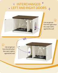 Casita de gato estilo rústico de Hzuaneri en blanco y marrón.