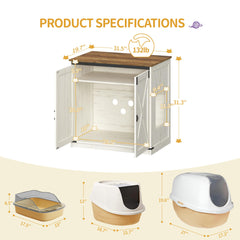Hzuaneri diseño mueble arenero rustico blanco, armoniza con la sala