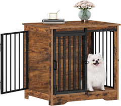 Hzuaneri jaula-mueble-perro-puerta-granero, espacio seguro y elegante.