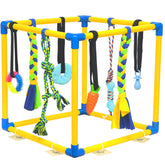 IAIGOGO Puppy Play Gym con 8 juguetes colgantes para estimulación y juego seguro.