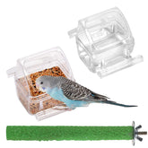 IBWell bol agua claro 2-pack para periquitos, facilita ver al ave mientras come.