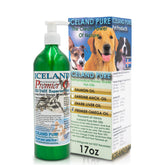 Iceland Pure Premier Omega, bote con bomba para dosificar fácilmente en perros grandes.