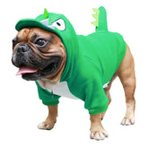 iChoue disfraz dinosaurio para perro verde pequeño, perfecto para la Noche de Brujas y paseos divertidos.