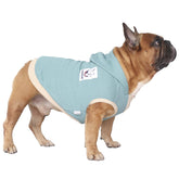 ichoue hoodie para perro frances bulldog azul, frontal, estilo urbano para paseos diarios