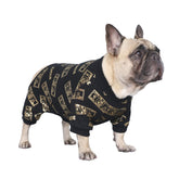 Pijama iChoue para perro bulldog francés, vista frontal, ideal para paseos diarios.