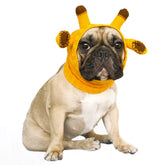 IChoue snood para perro con jirafa amarilla mantiene orejas abrigadas y con estilo.