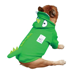 iChoue sueter dinosaurio para Bulldog Francés verde pequeño, cómodo para climas fríos.