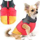 Idepet abrigo para perros con correa ancla y patchwork amarillo, ideal para salidas.
