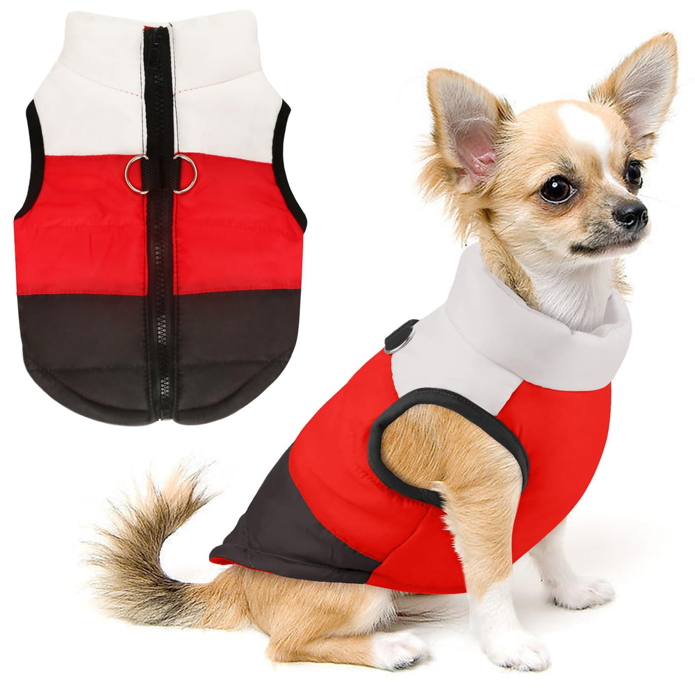 Idepet capa acolchada para perro con patchwork de colores, ideal para salidas en clima frío