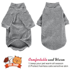 Idepet Sphynx Sweater, detalle cuello, ajuste cómodo.