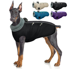 IDOMIK capa para perro cálida con arnés; vista frontal para paseos invernales.