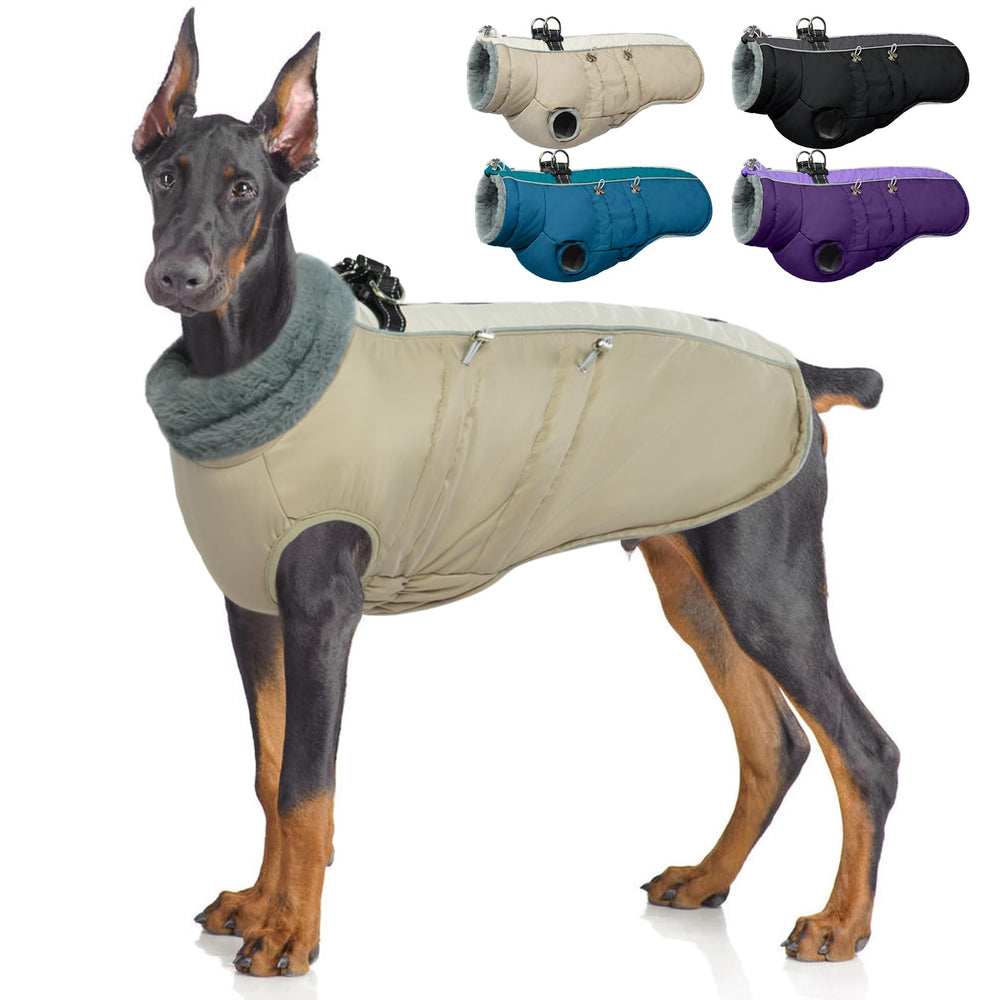 IDOMIK capa-perro invierno con arnés para paseos seguros