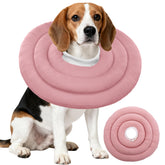IDOMIK collar-recuperacion-perro-suave colocado en cuello, evita lamidos.