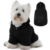 IDOMIK sudadera de felpa con capucha ajustable para perros, brinda calidez suave al frente.