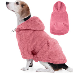 IDOMIK sudadera para perro con capucha ajustable en felpa cálida para paseos al exterior