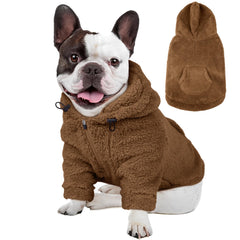 IDOMIK sudadera para perro con capucha ajustable, cálida y suave para días fríos.
