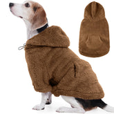 IDOMIK suéter para perro peludo con capucha ajustable, ideal para días fríos.