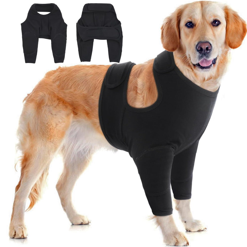 IDOMIK traje recuperación para perro, manga-pierna-frontal que protege la patita.
