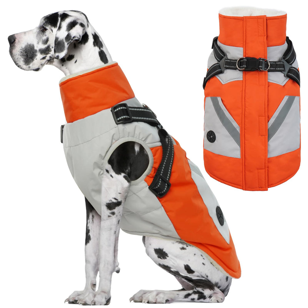 IECOii gran abrigo para perro con arnés integrado, comodidad para paseos diarios.