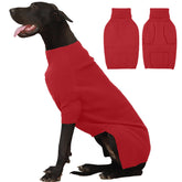 IECOii sudadera para perro gigante con cuello alto rojo, cálida para inviernos fríos