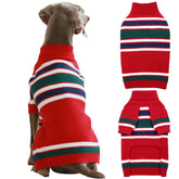 IECOii sudadera para perro XXL con rayas rojas, abrigo cálido para paseos.