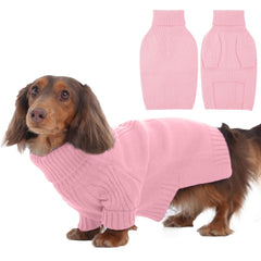 IECOii suéter para dachshund rosa frente, cálido y cómodo para paseos fríos