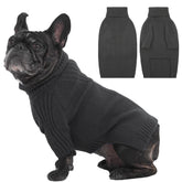 IECOii suéter para perro mediano gris, cuello alto y manga, para abrigar días fríos.