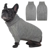 IECOii sueter para perro medio, cuello alto, gris claro, ideal para paseos invernales.