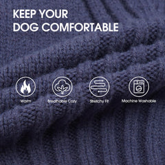 IECOii Dachshund Sweater espalda azul, look elegante para paseos.