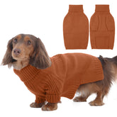 IECOii suéter para perro salchicha caramelo, frente; ideal para paseos fríos.