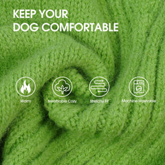 Detalle del cuello alto del suéter IECOii para perro salchicha, cobertura cálida.