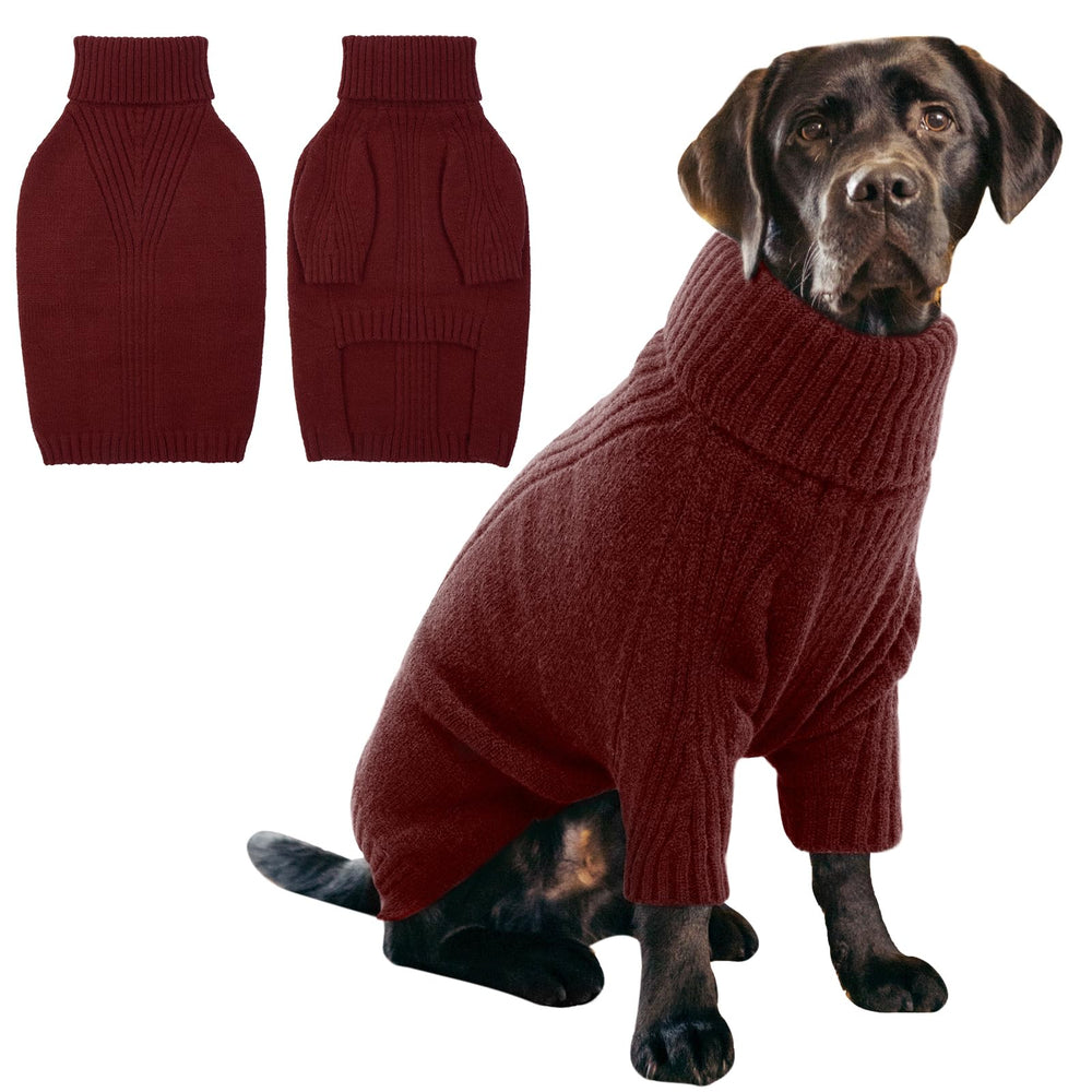 IECOii XL: suéter para perro, cuello alto, tejido suave que mantiene el calor.