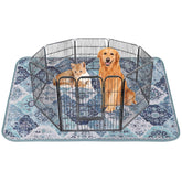 IEUUMLER Almohadilla lavable para perros azul 63x63, absorbente y protege el suelo.