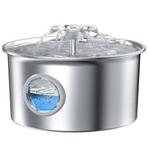 IHOUONE fuente para gatos en acero inoxidable, capacidad 88oz para hidratación diaria.