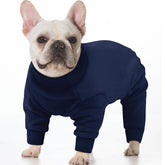 IKIPUKO pijama para perros, vista frontal, cálido para paseos en frío.