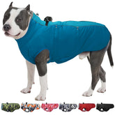 IKIPUKO chaqueta para perro, vista frontal, protege del frío y mantiene cómodo al animal.