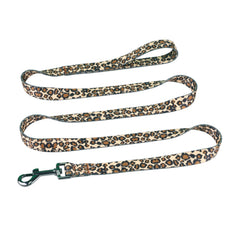 Olahibi Harness and Leash Set, Leopard Pattern, 5ft Matching Leash, No Pull, Easy Wear for Medium Dogs.(M, Brown Leopard)