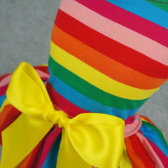 Fitwarm Rainbow Striped Dog Dress, Summer Dog Clothes for Small Dogs Girl, Pet Cat Outfit, 100% Breathable Cotton, Red Yellow Blue, Medium