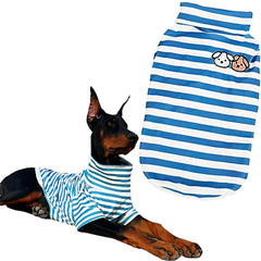 IMDOUBLEDOU turtleneck para perro, rayas azules, cómodo para paseos