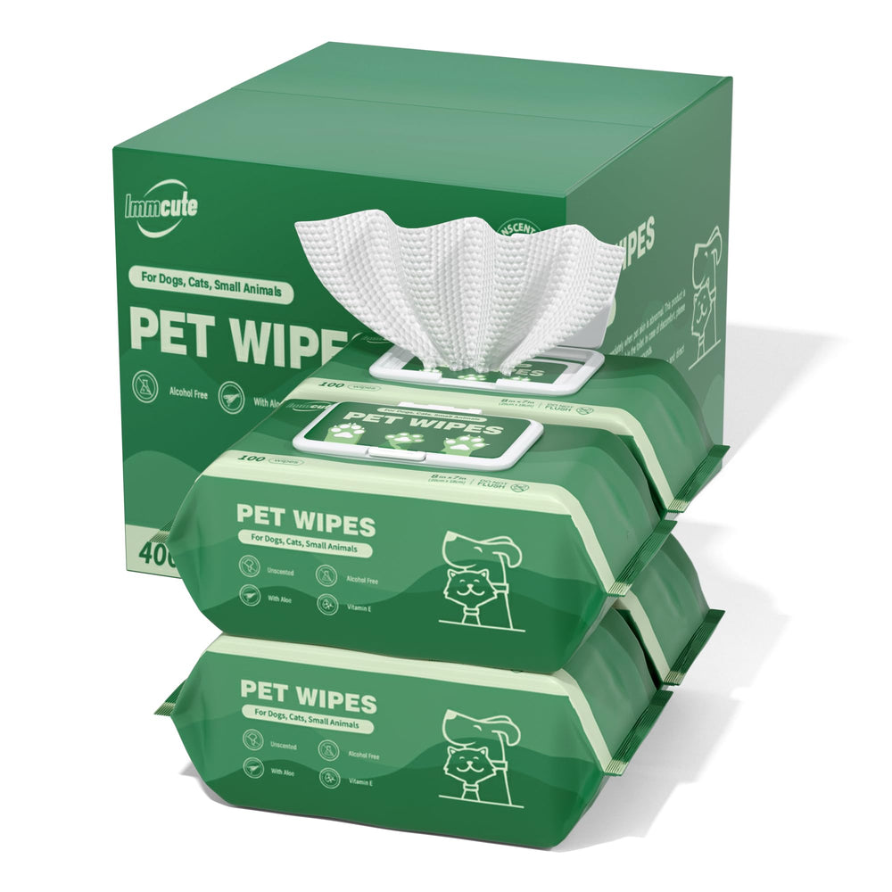 IMMCUTE toallitas sin fragancia para patas, limpieza suave y rápida