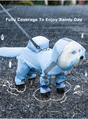 Impermeable para perros con cierre en vientre para vestir rápidamente.